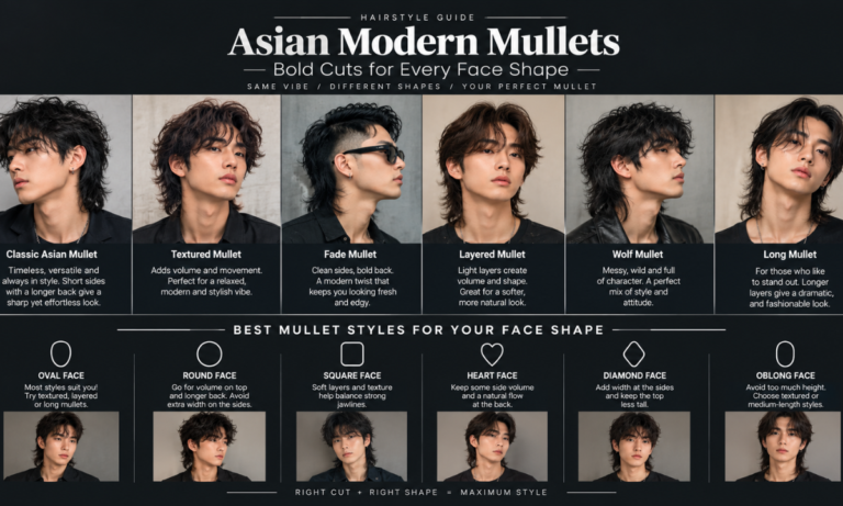 Asian Modern Mullets: Bold Cuts for Every Face Shape