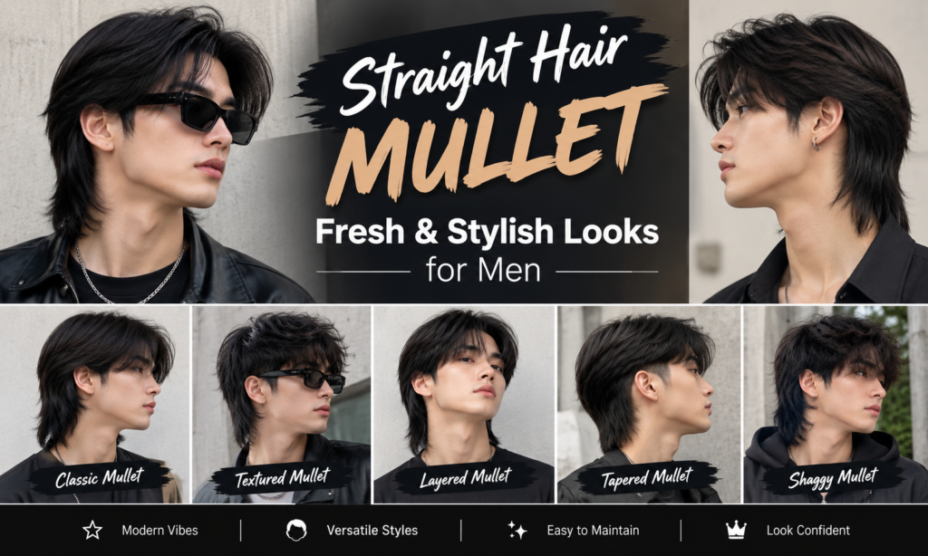 Straight Hair Mullet: Fresh & Stylish Looks for Men